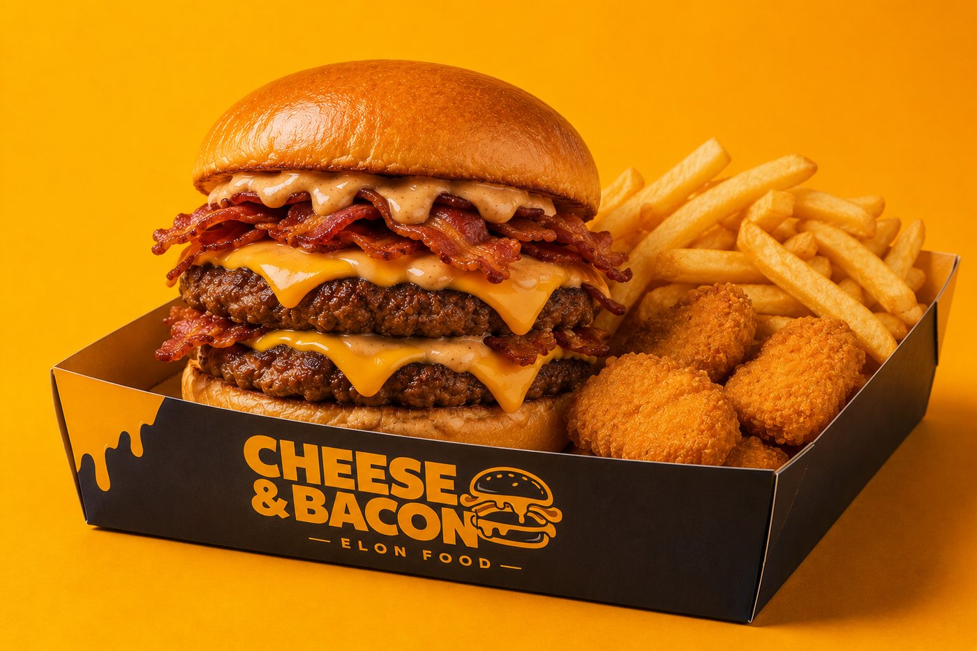 Doble con huevo y BBQ - Cheese & Bacon